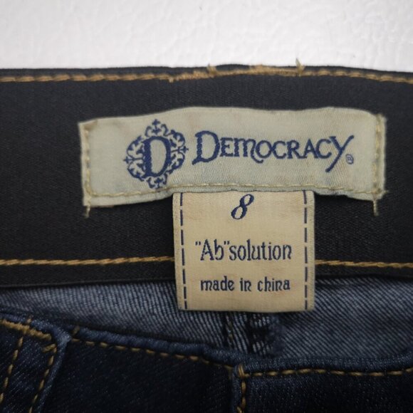 Democracy Abs Solution Ladies Size 8 Dark Wash Skinny Leg Blue Jeans - Picture 3 of 14